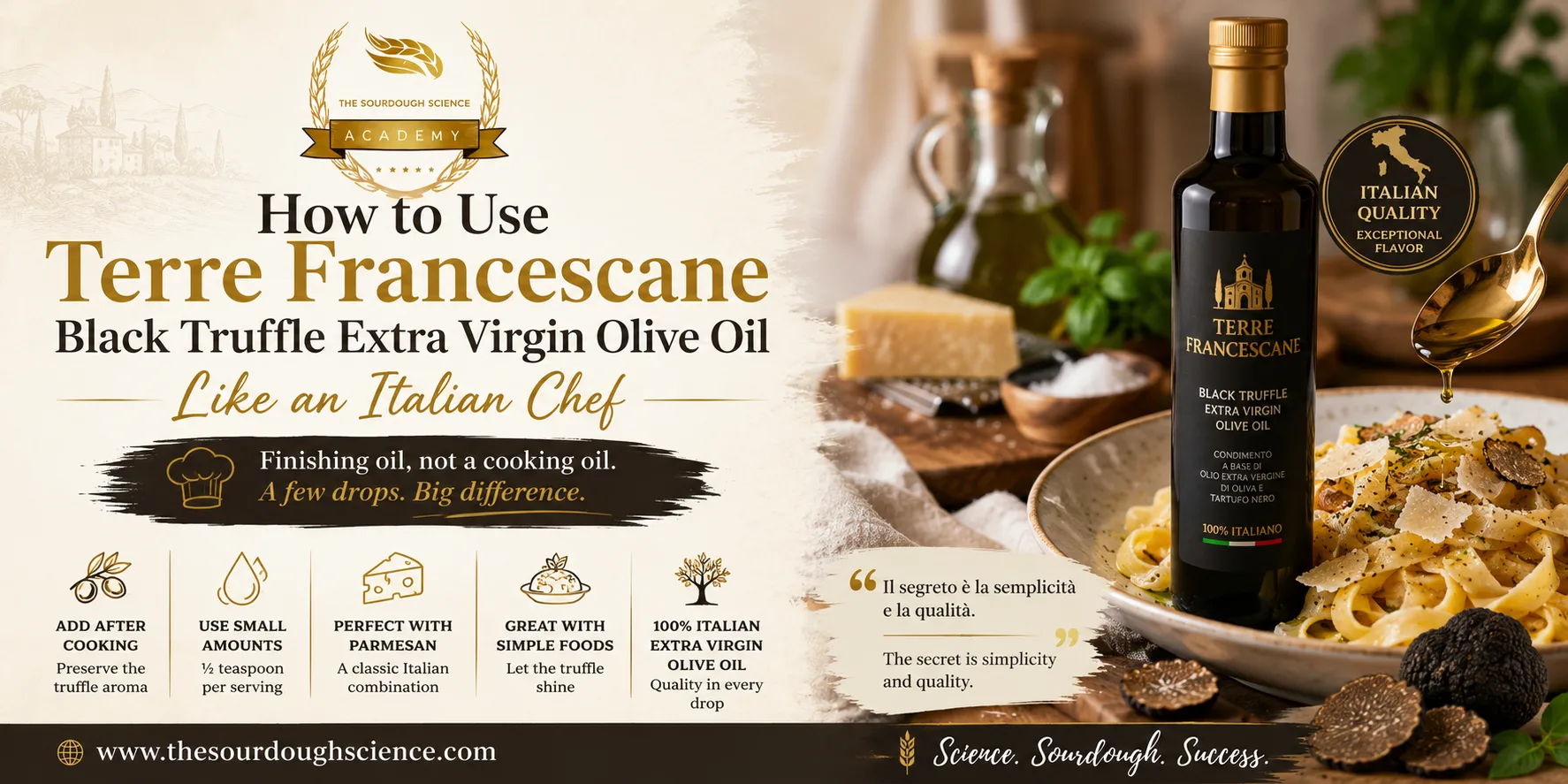 How to Use Terre Francescane Black Truffle Extra Virgin Olive Oil Like an Italian Chef