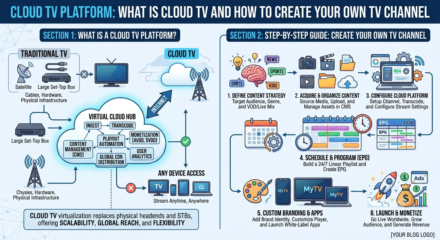 Cloud TV Platform: What Is Cloud TV and How to Create Your Own TV Channel