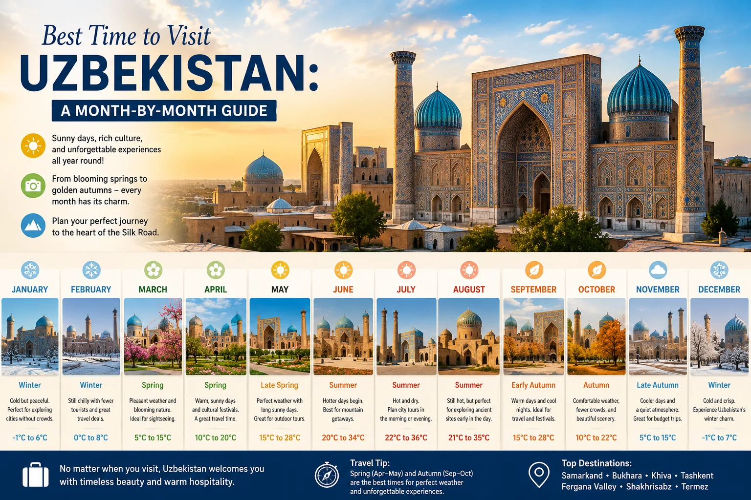 Best Time to Visit Uzbekistan: A Month-by-Month Guide