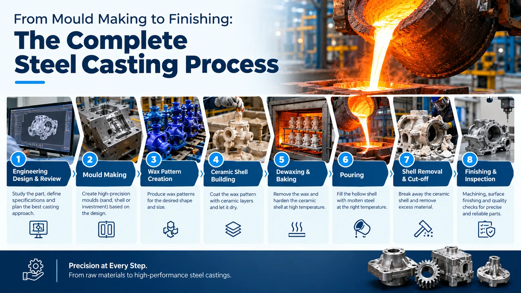 From Mould Making to Finishing: The Complete Steel Casting Process