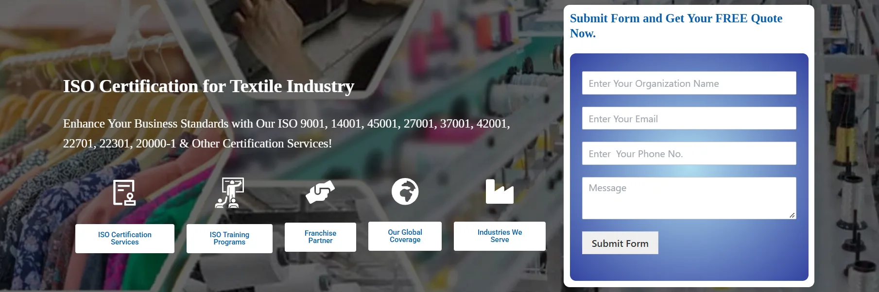 ISO Certification for Textile Industry