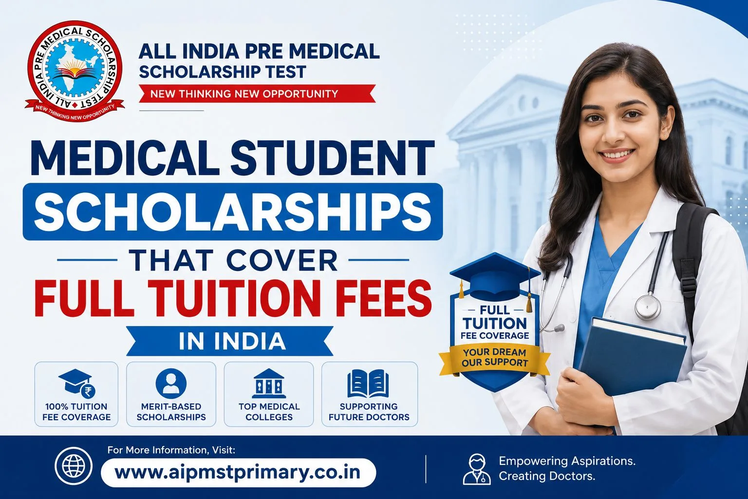 Medical Student Scholarships That Cover Full Tuition Fees in India