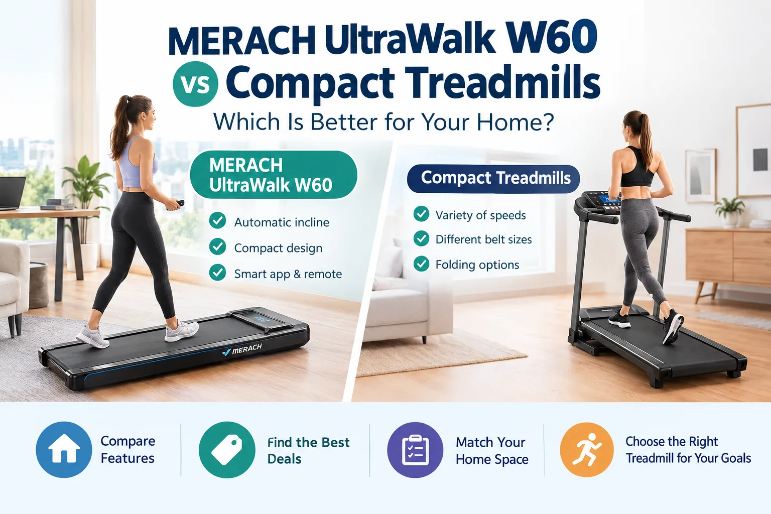 MERACH UltraWalk W60 vs Compact Treadmills for Home Use: Which Is Worth Buying?