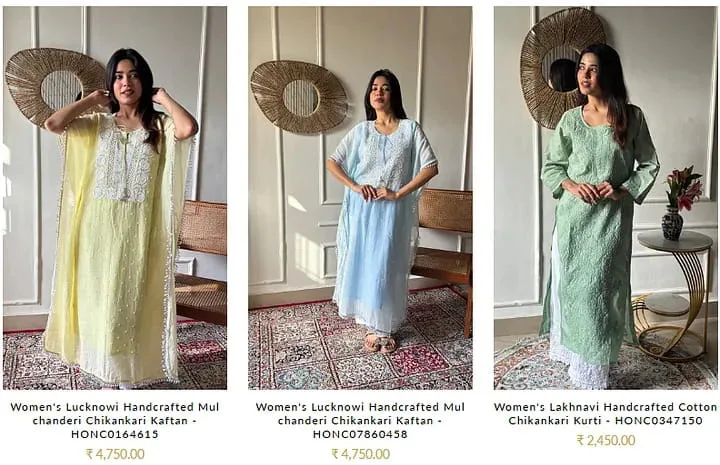 Chikankari Dresses & Suit Material Online | Nazrana Chikan