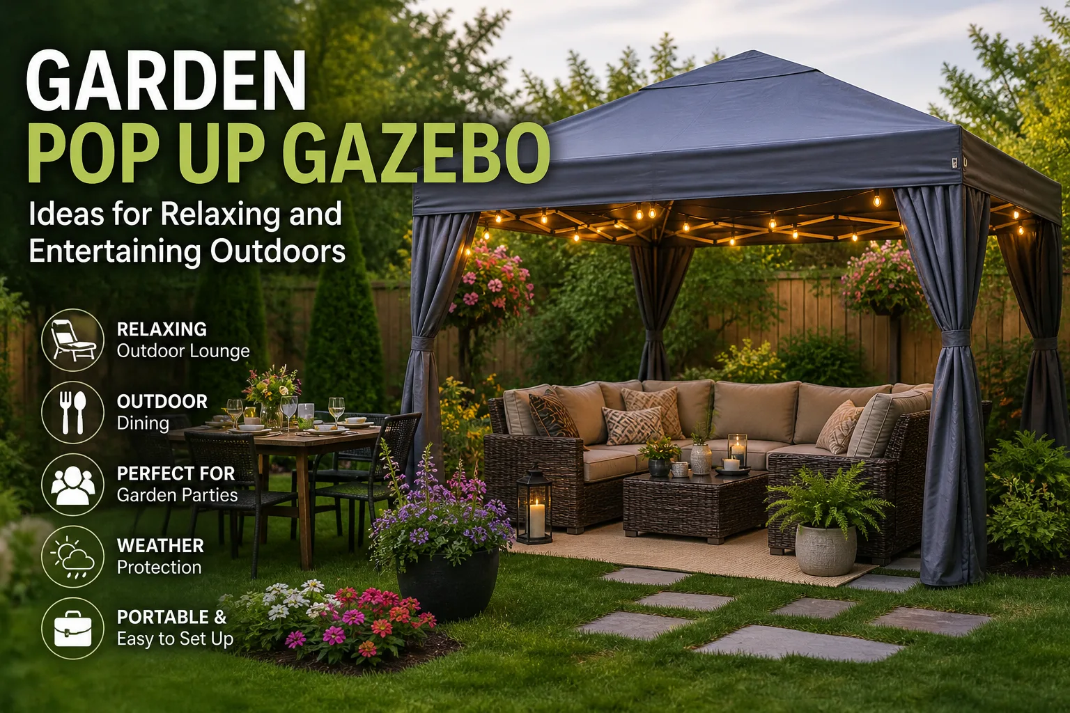 Garden Pop Up Gazebo Ideas for Relaxing and Entertaining Outdoors