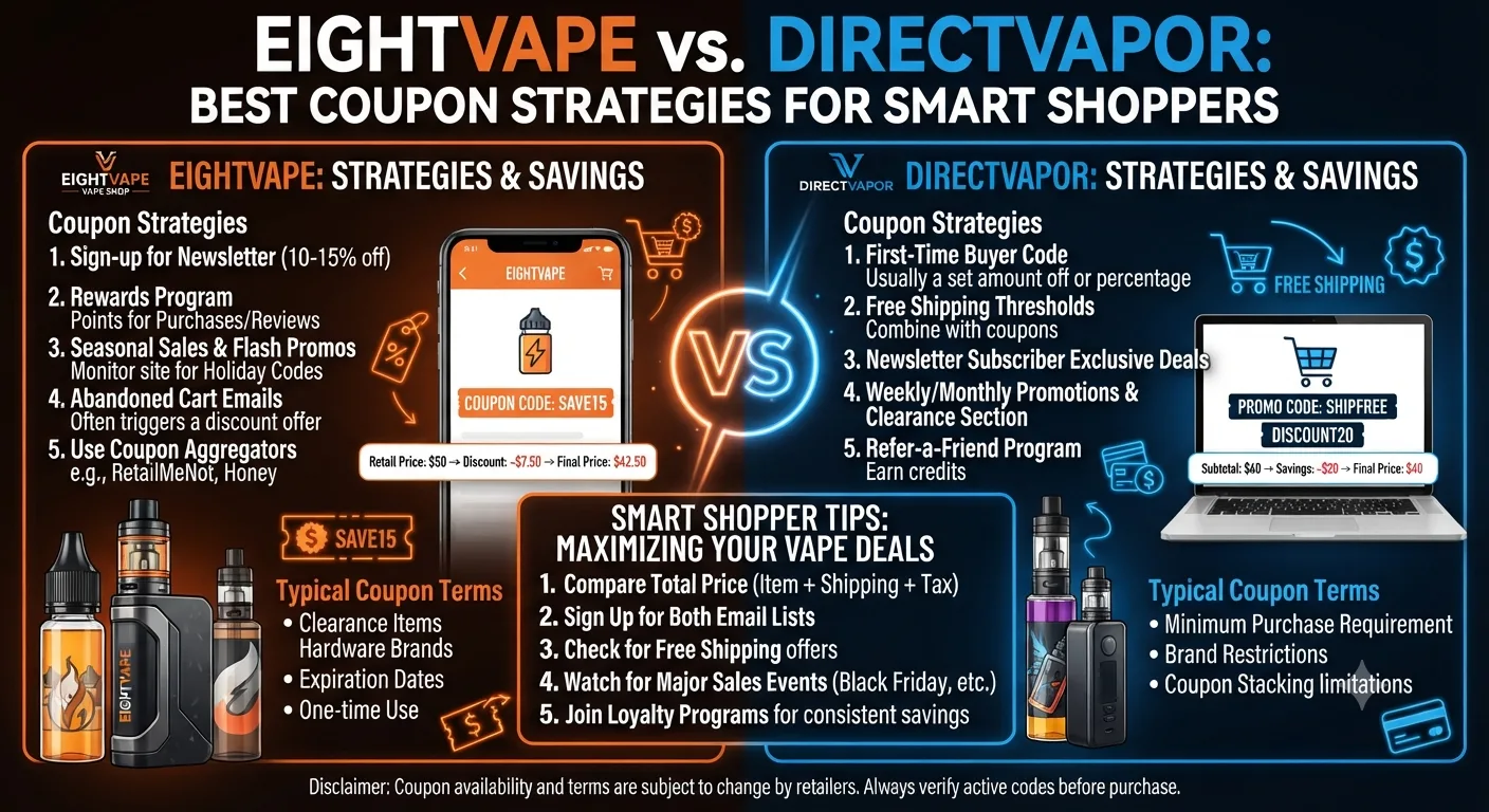 EightVape vs. DirectVapor Best Coupon Strategies for Smart Shoppers