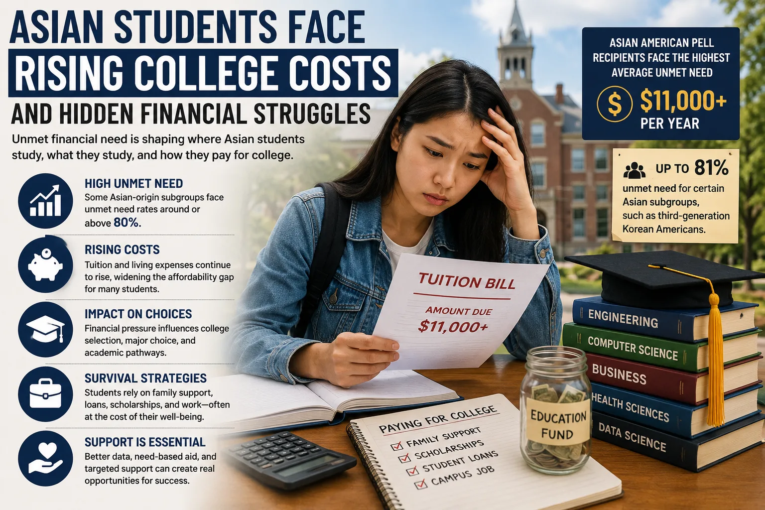 Asian Students Face Rising College Costs and Hidden Financial Struggles