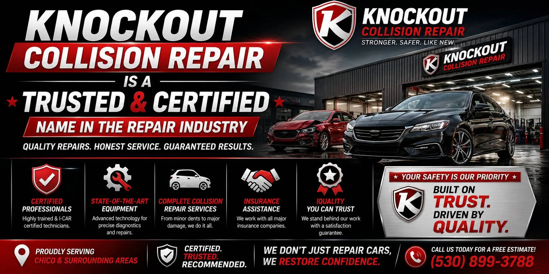 Knockout Collision Repair is a Trusted and Certified name in the Repair Industry