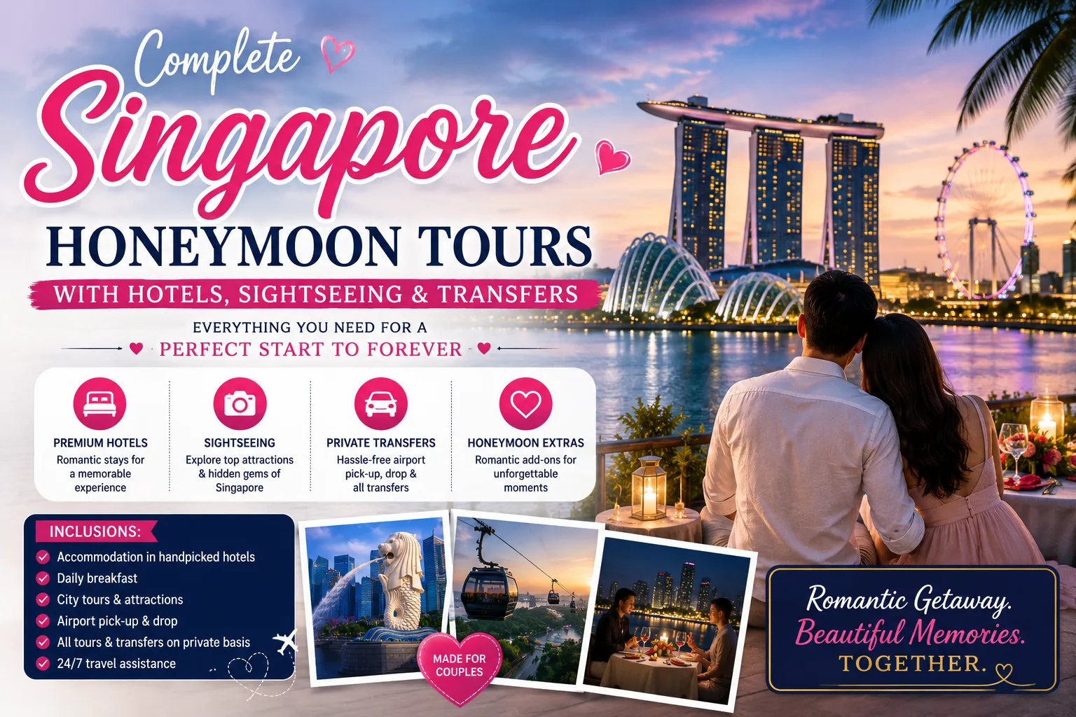 Complete Singapore Honeymoon Tours with Hotels, Sightseeing & Transfers