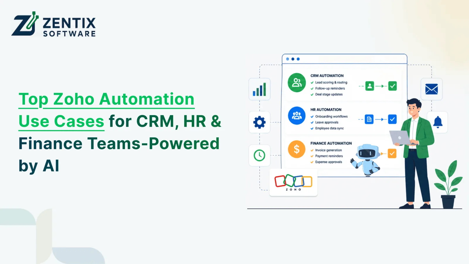 How AI-Powered Zoho Automation Improves CRM, HR & Finance Workflows