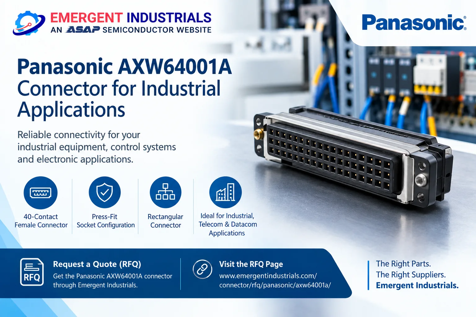 Panasonic AXW64001A Connector for Industrial Applications