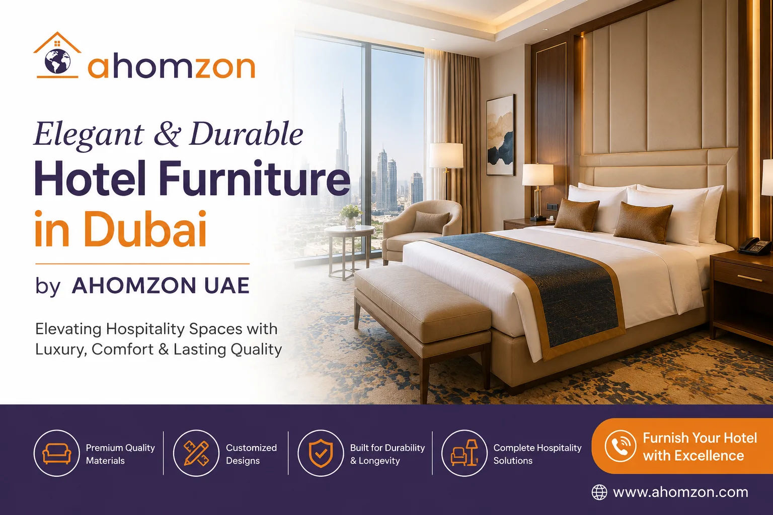 Elegant & Durable Hotel Furniture in Dubai by AHOMZON UAE