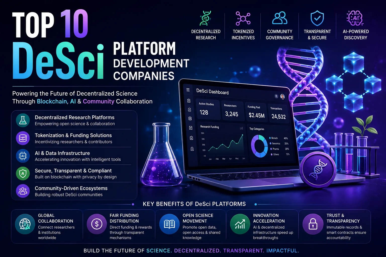 Top 10 DeSci Platform Development Companies for Web3 Innovation