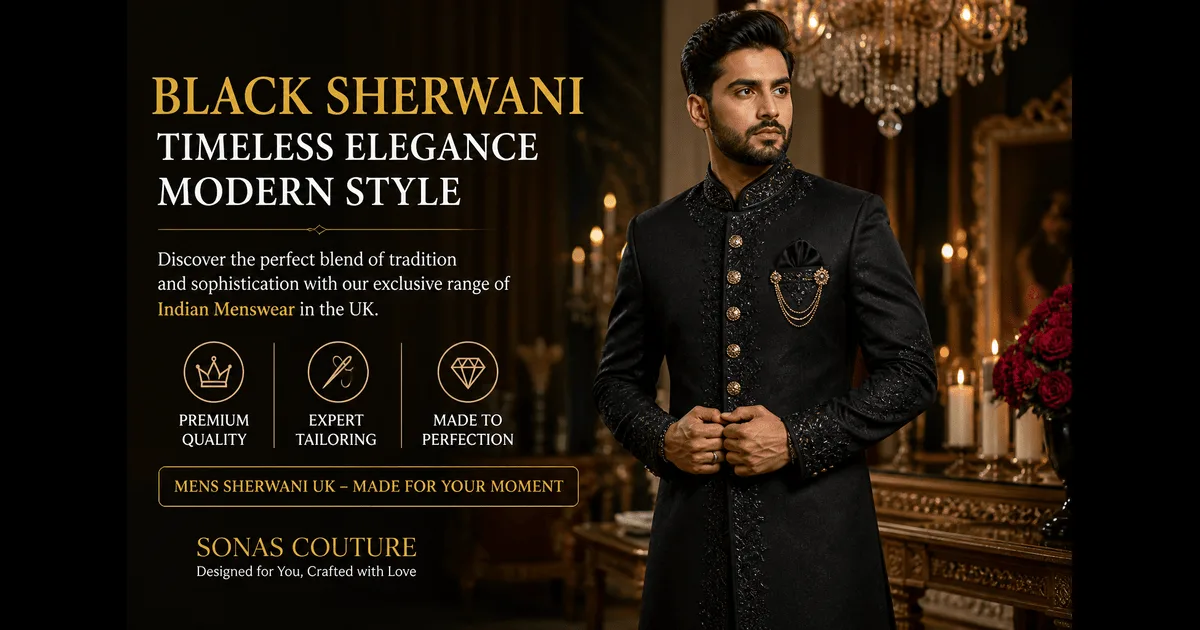 Black Sherwani: The Smart Choice for Modern Indian Menswear in the UK