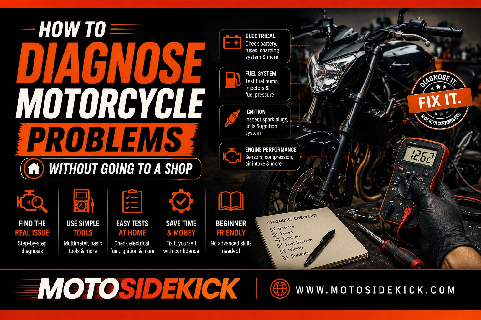 How to Diagnose Motorcycle Problems Without Going to a Shop