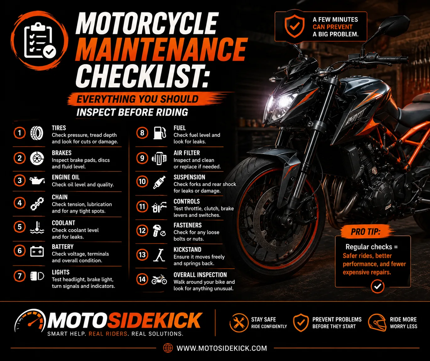 Motorcycle Maintenance Checklist: Everything You Should Inspect Before Riding