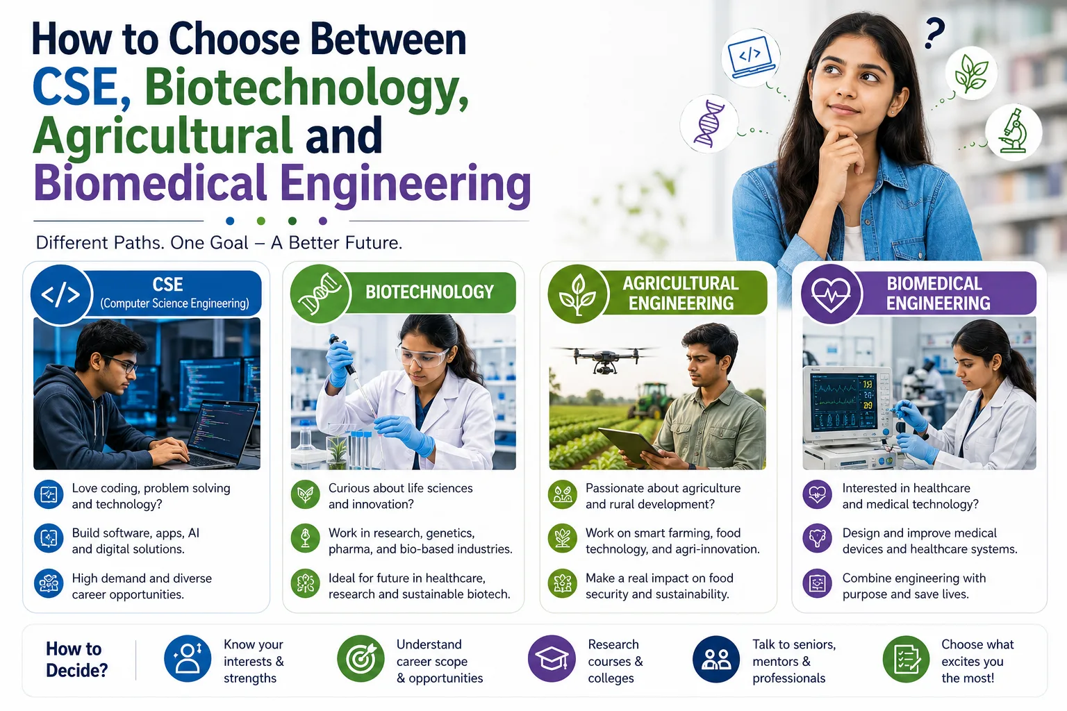 How to Choose Between CSE, Biotechnology, Agricultural and Biomedical Engineering