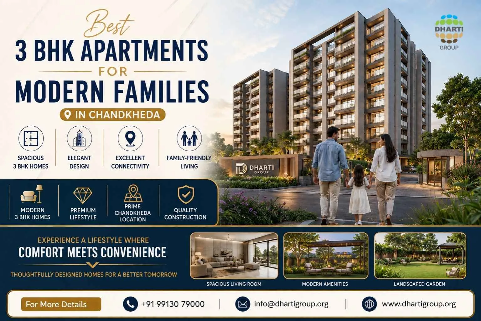 Best 3 BHK Apartments for Modern Families in Chandkheda