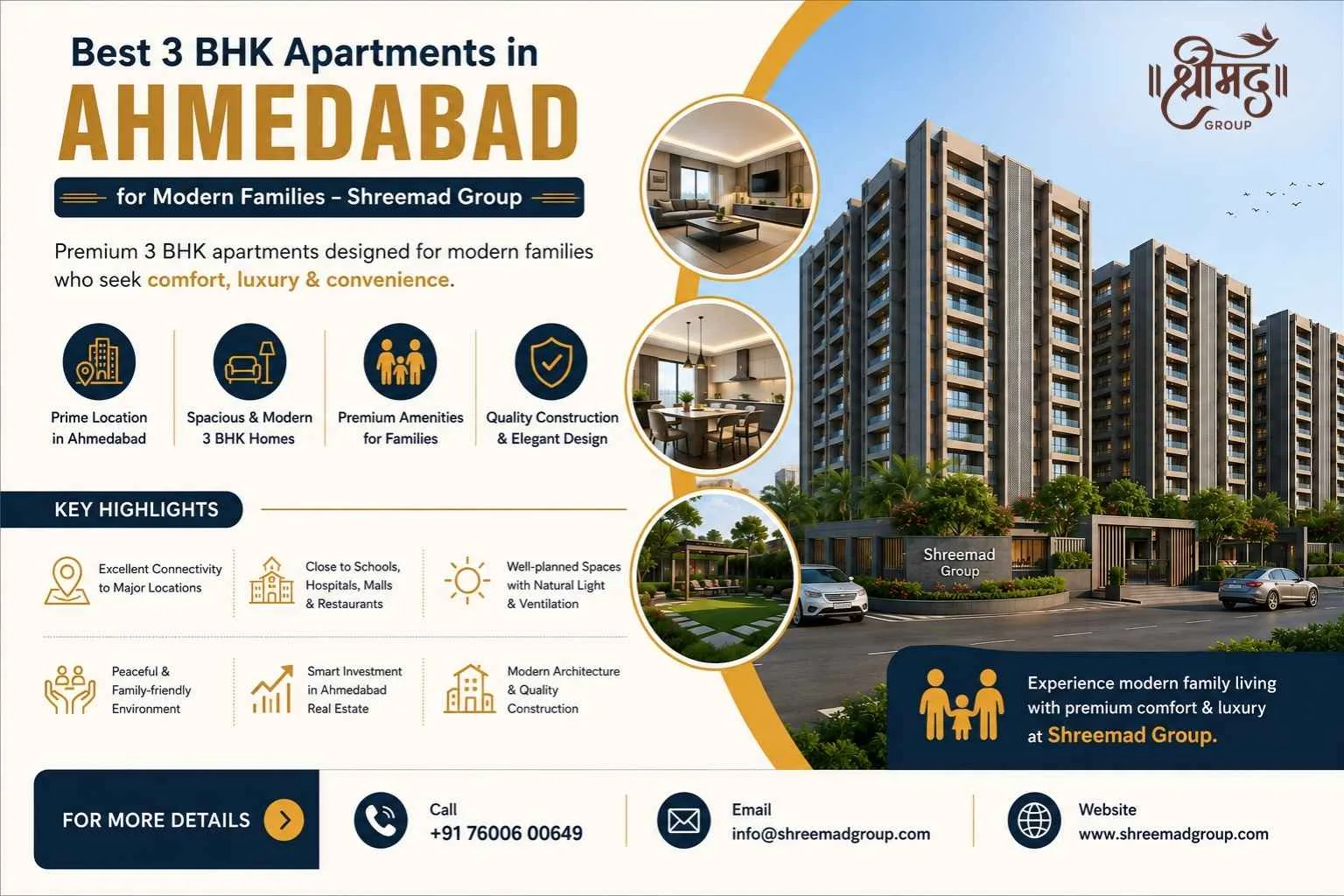 Best 3 BHK Apartments in Ahmedabad for Modern Families