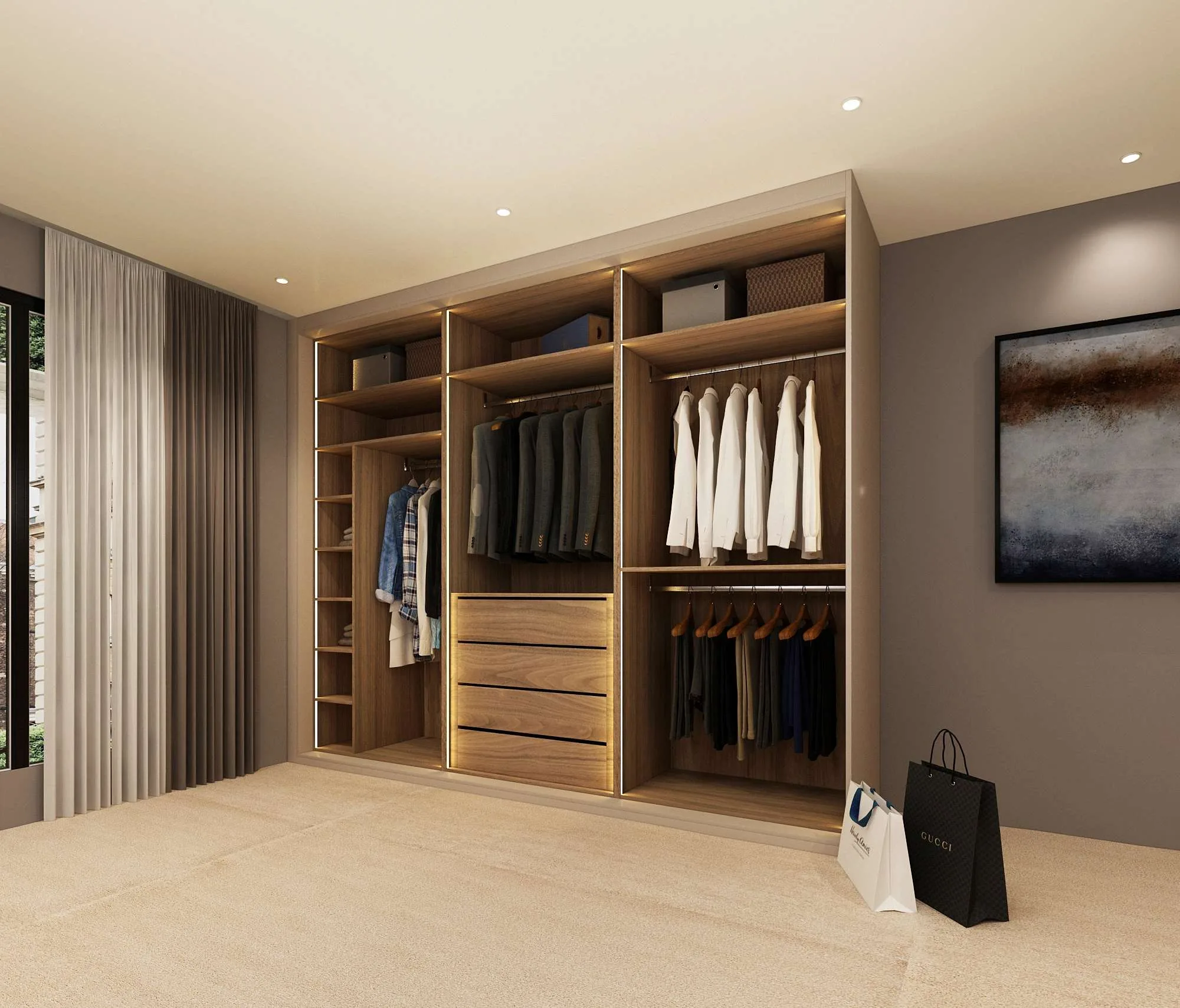 Modern Walk In Wardrobe Ideas by Decorguru Enterprise Ltd