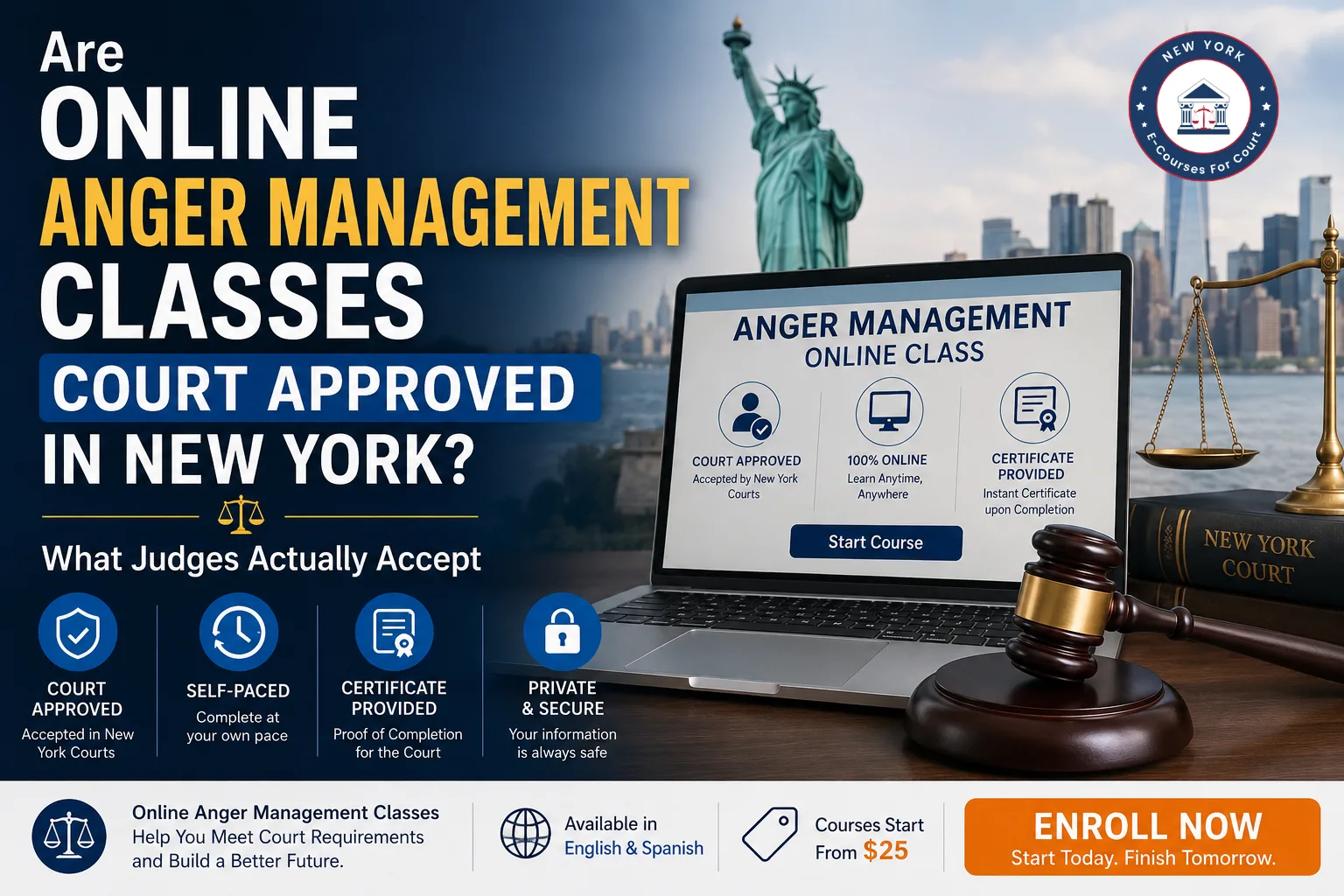 Are Online Anger Management Classes Court Approved in New York? What Judges Actually Accept
