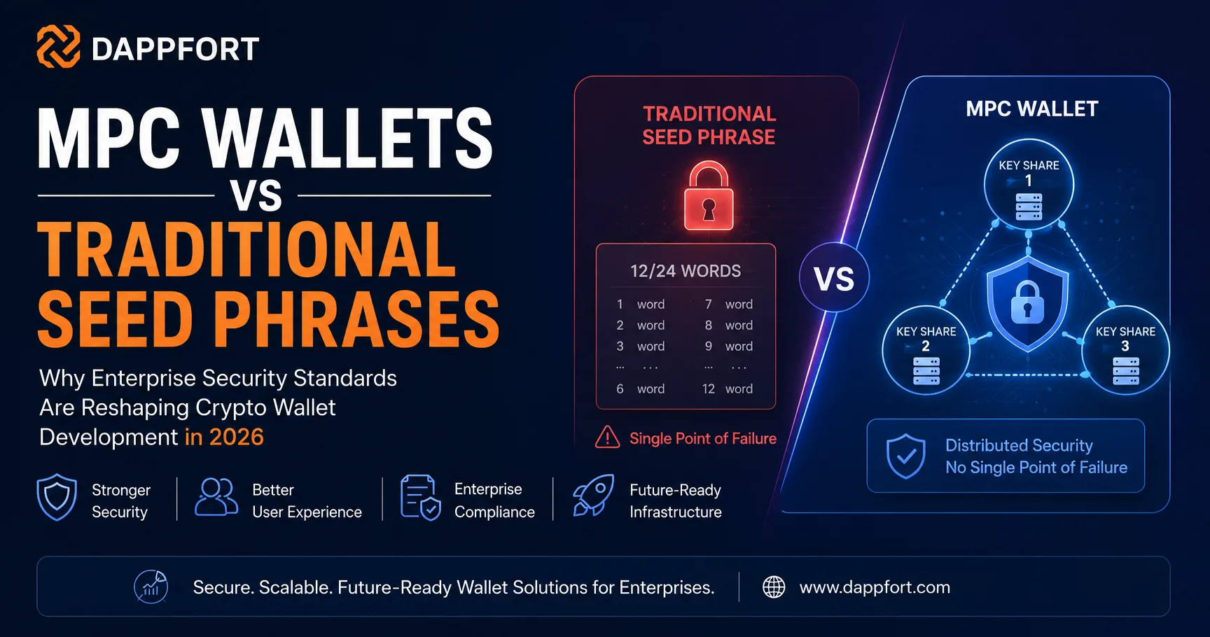 MPC Wallets vs Traditional Seed Phrases: Why Enterprise Security Standards Are Reshaping Crypto Wallet Development in 2026