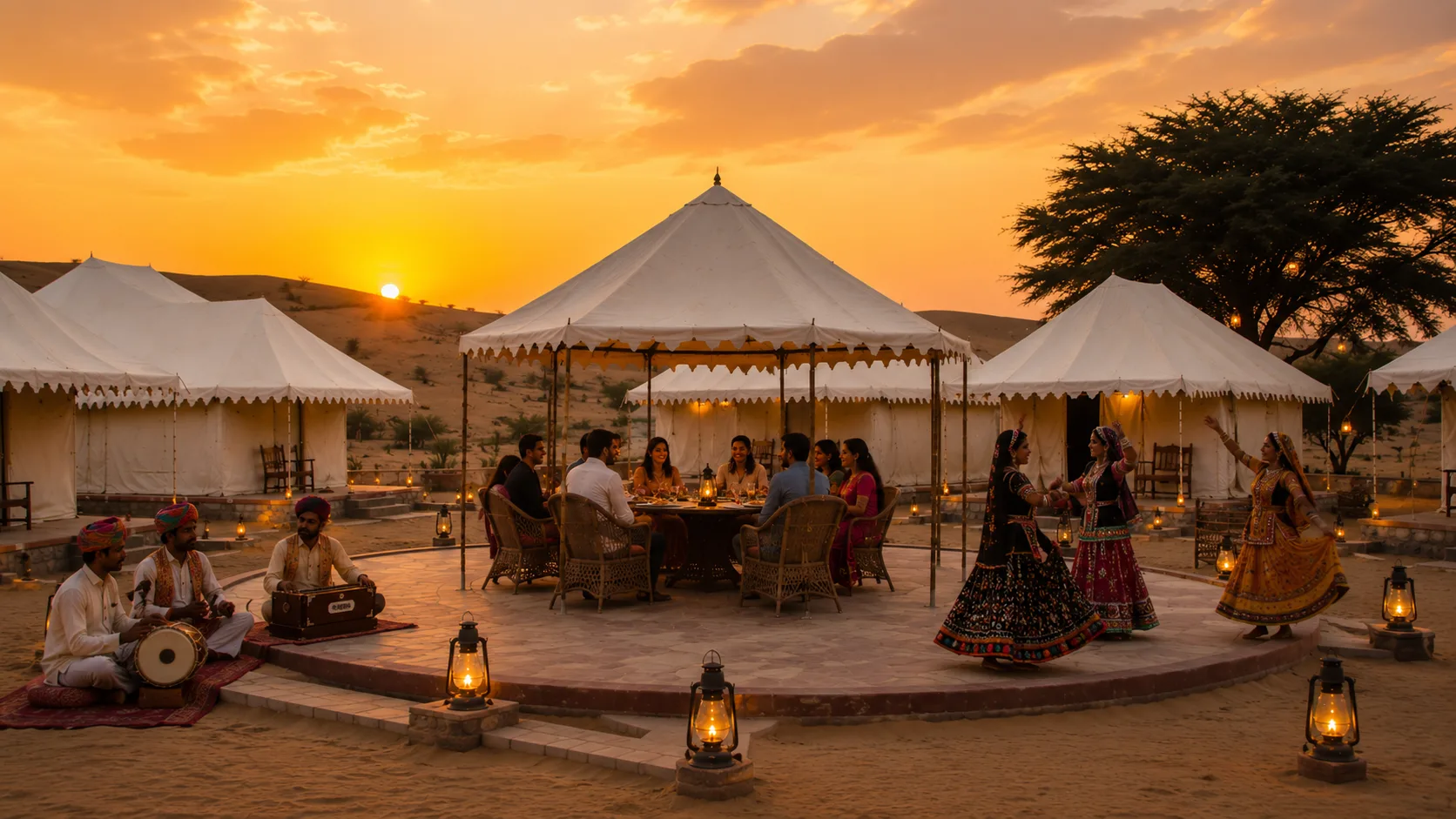 Should Guests Choose a Deluxe or Super Deluxe Swiss Tent at Lohagarh Desert Resort?