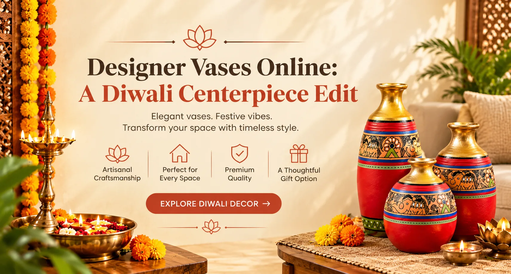 Designer Vases Online: A Diwali Centerpiece Edit