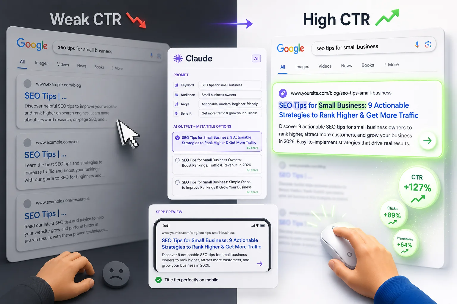 How to Write SEO Meta Titles and Descriptions That Actually Get Clicked (2026 Guide)