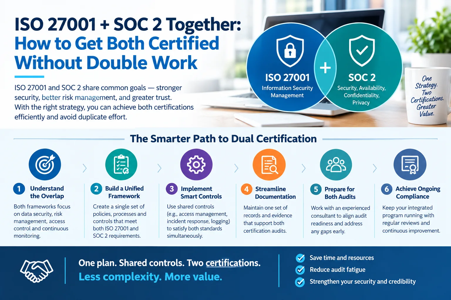 ISO 27001 + SOC 2 Together: How to Get Both Certified Without Double Work