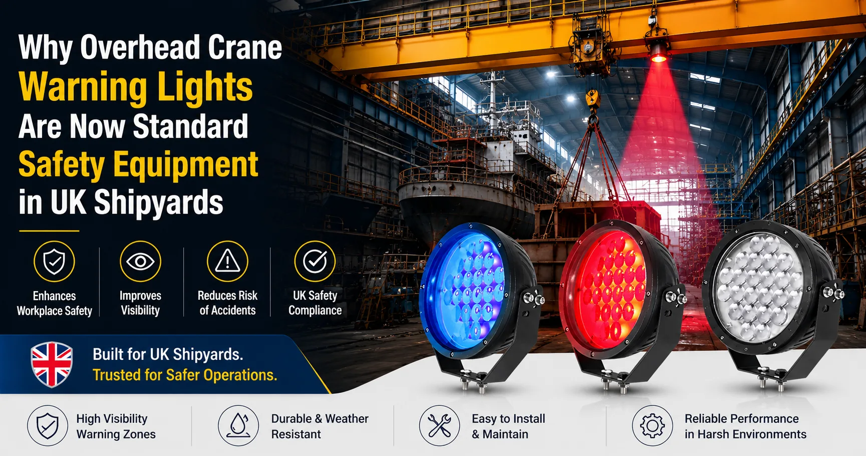 Why Overhead Crane Warning Lights Are Now Standard Safety Equipment in UK Shipyards