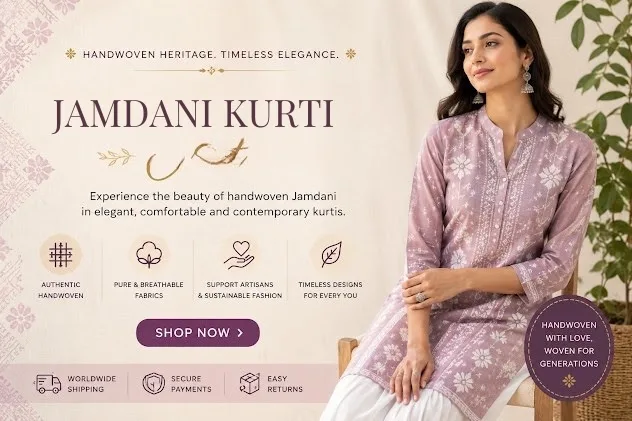 Long Jamdani Kurti: Why Flowing Silhouettes Bring Out the Beauty of Jamdani Weaves