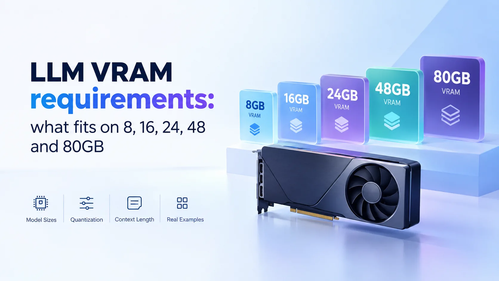 LLM VRAM requirements: what fits on 8, 16, 24, 48 and 80GB