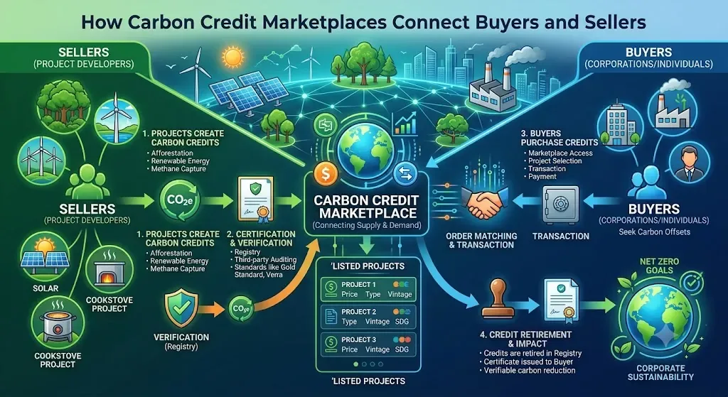 How Carbon Credit Marketplaces Connect Buyers and Sellers