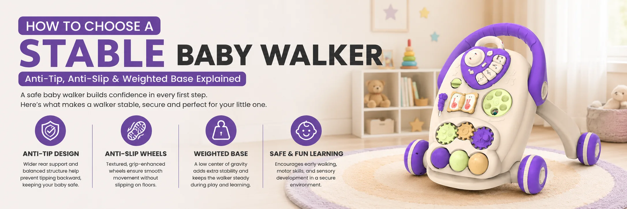 How to Choose a Stable Baby Walker (Anti-Tip, Anti-Slip & Weighted Base Explained) | Chanak