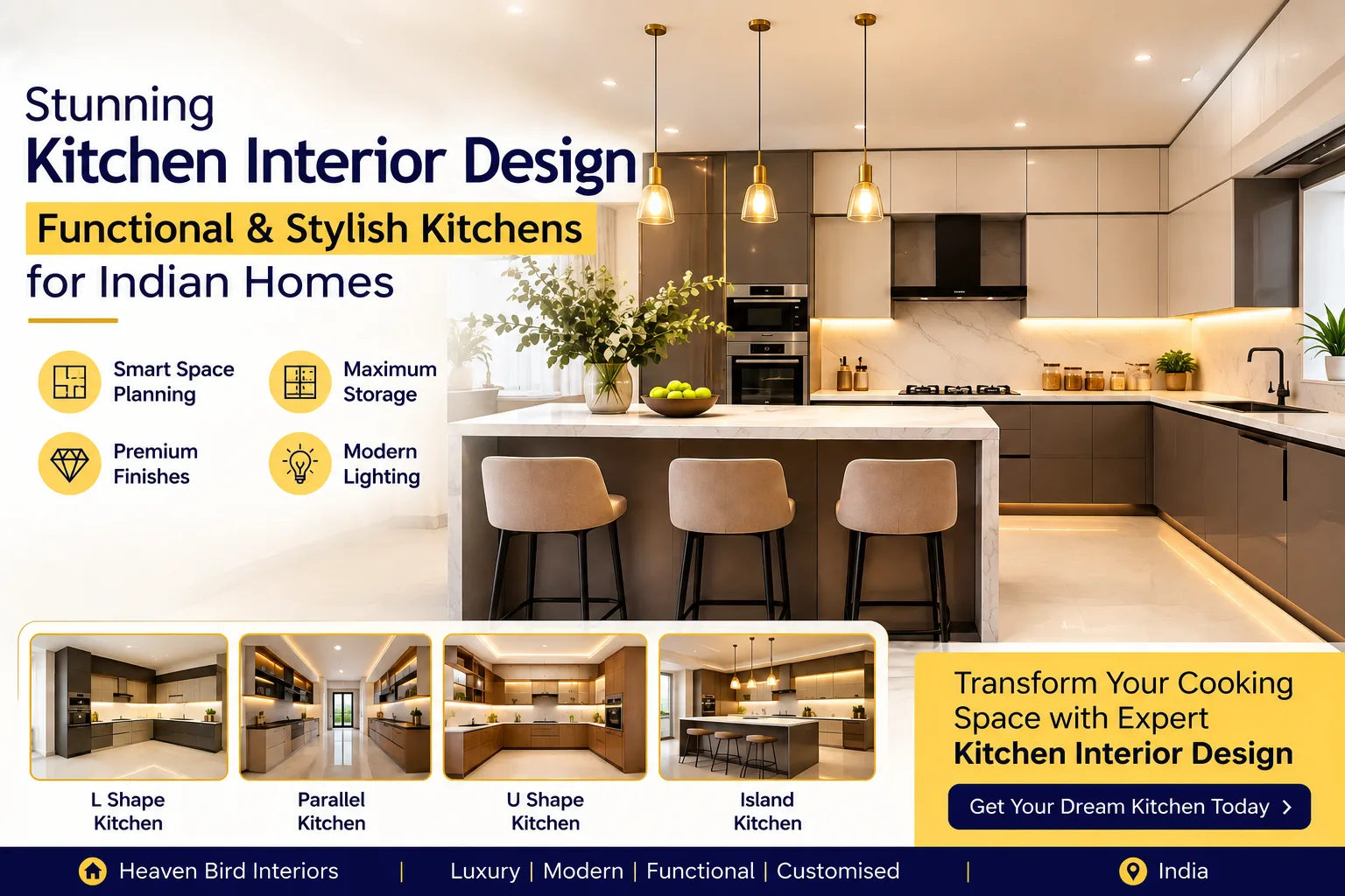 Stunning Kitchen Interior Design: Functional & Stylish Kitchens for Indian Homes