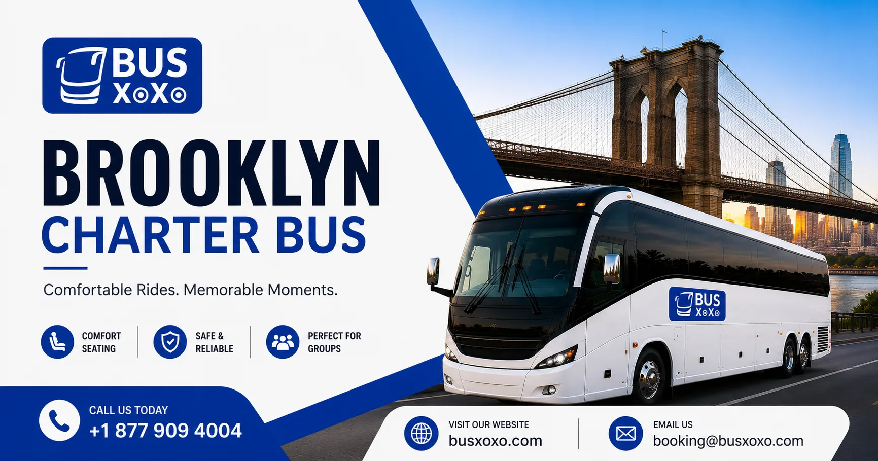 Full-Size Charter Bus Rental in Brooklyn for Airport Transportation: Comfortable Group Travel to JFK & Beyond