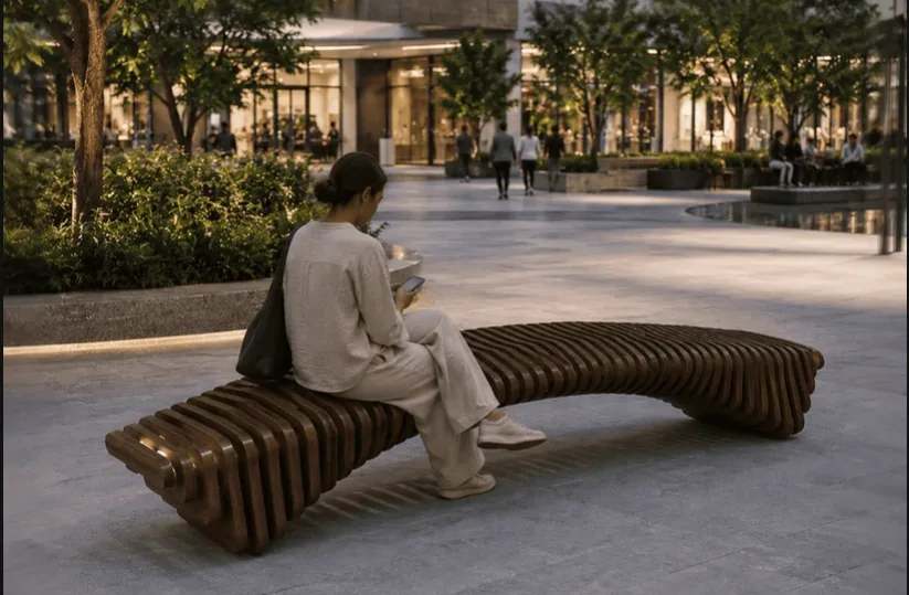 How Parametric Wood Benches Transform Hotel Lobbies and Public Spaces