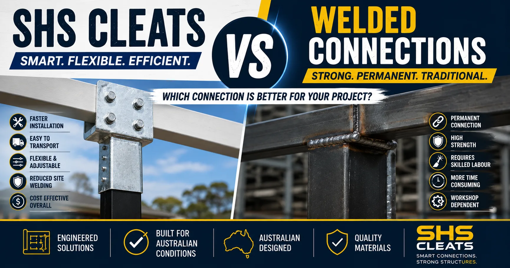 SHS Cleats vs Welded Connections