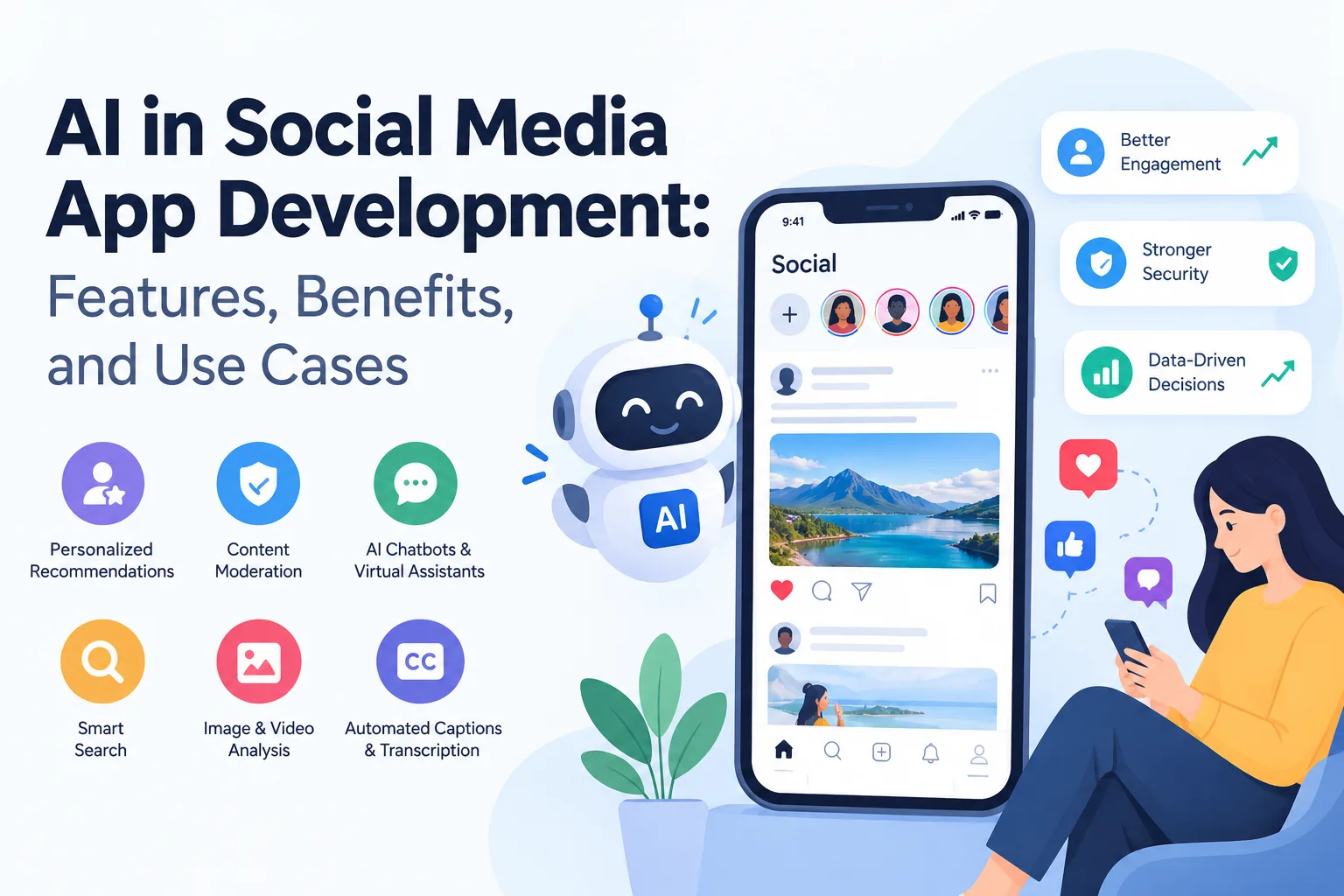 AI in Social Media App Development: Features, Benefits, and Use Cases