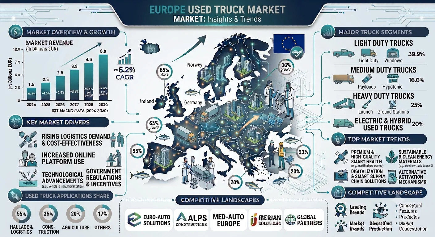 Europe Used Truck Market 2026 | Worth USD 12.3 Billion by 2034