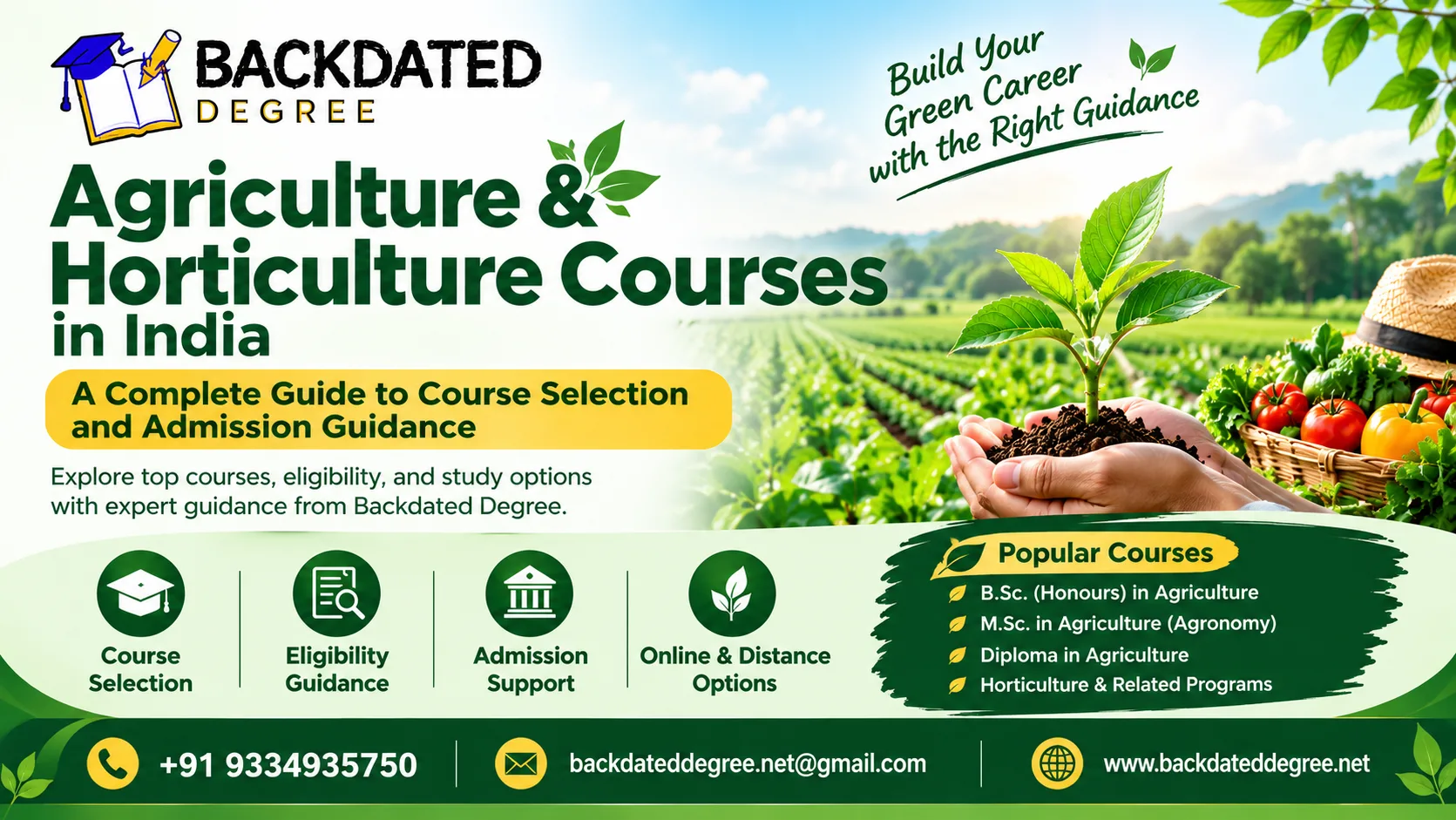 Agriculture and Horticulture Courses in India: Courses, Eligibility and Admission Guidance