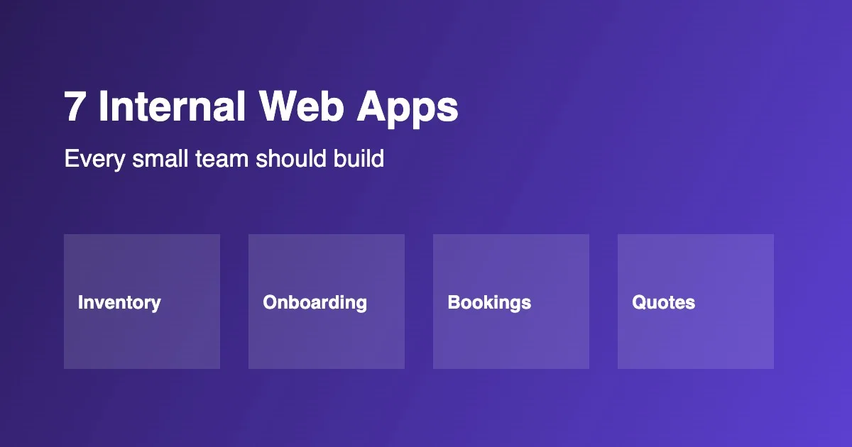 7 Internal Web Apps Every Small Team Should Build (And How to Build Them Without Developers)