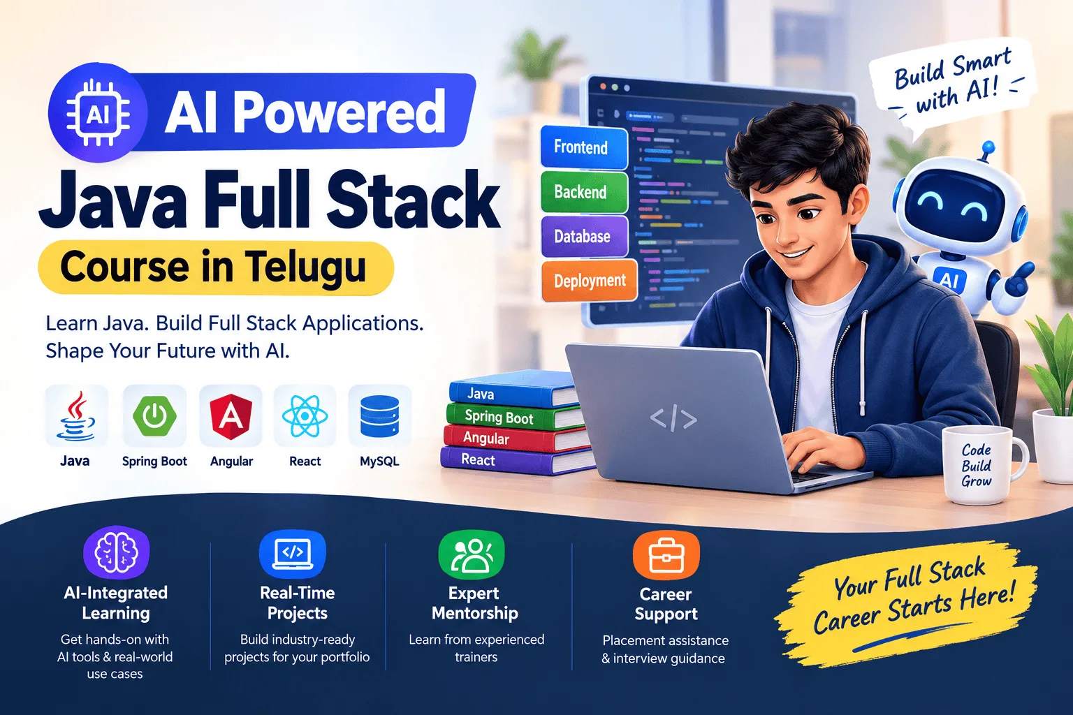 AI Powered Java Full Stack Course in Telugu: Deploy Full Stack Applications on AWS EC2