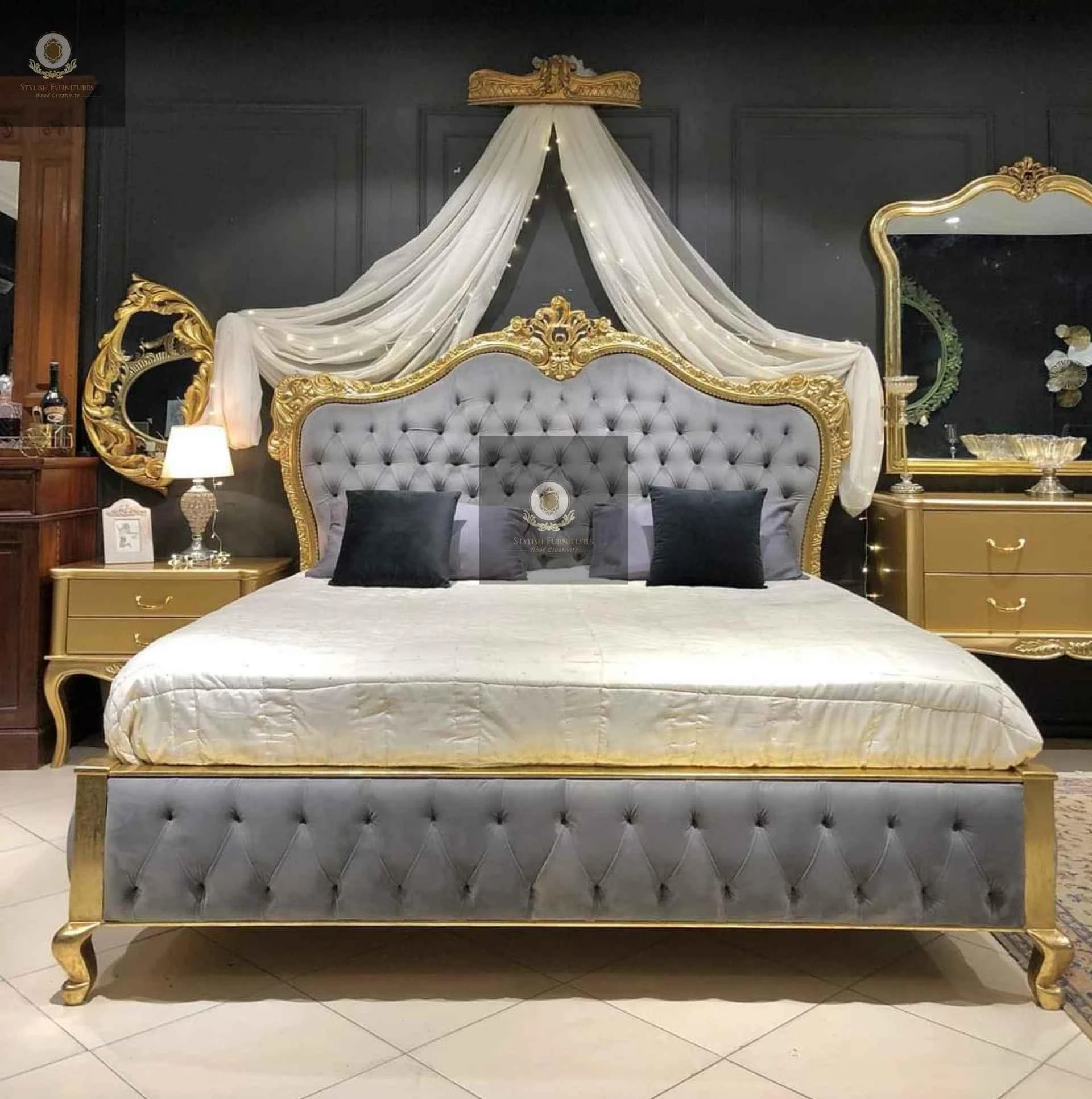 Embrace Timeless Elegance with the Victorian Leaf Bed Set | Stylish Furniture - Pakistan