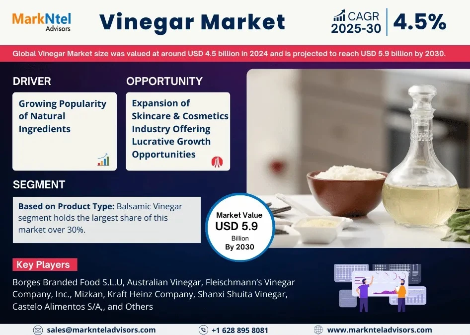Vinegar Market Report: Key Metrics & Industry Movements from (2025-2030)