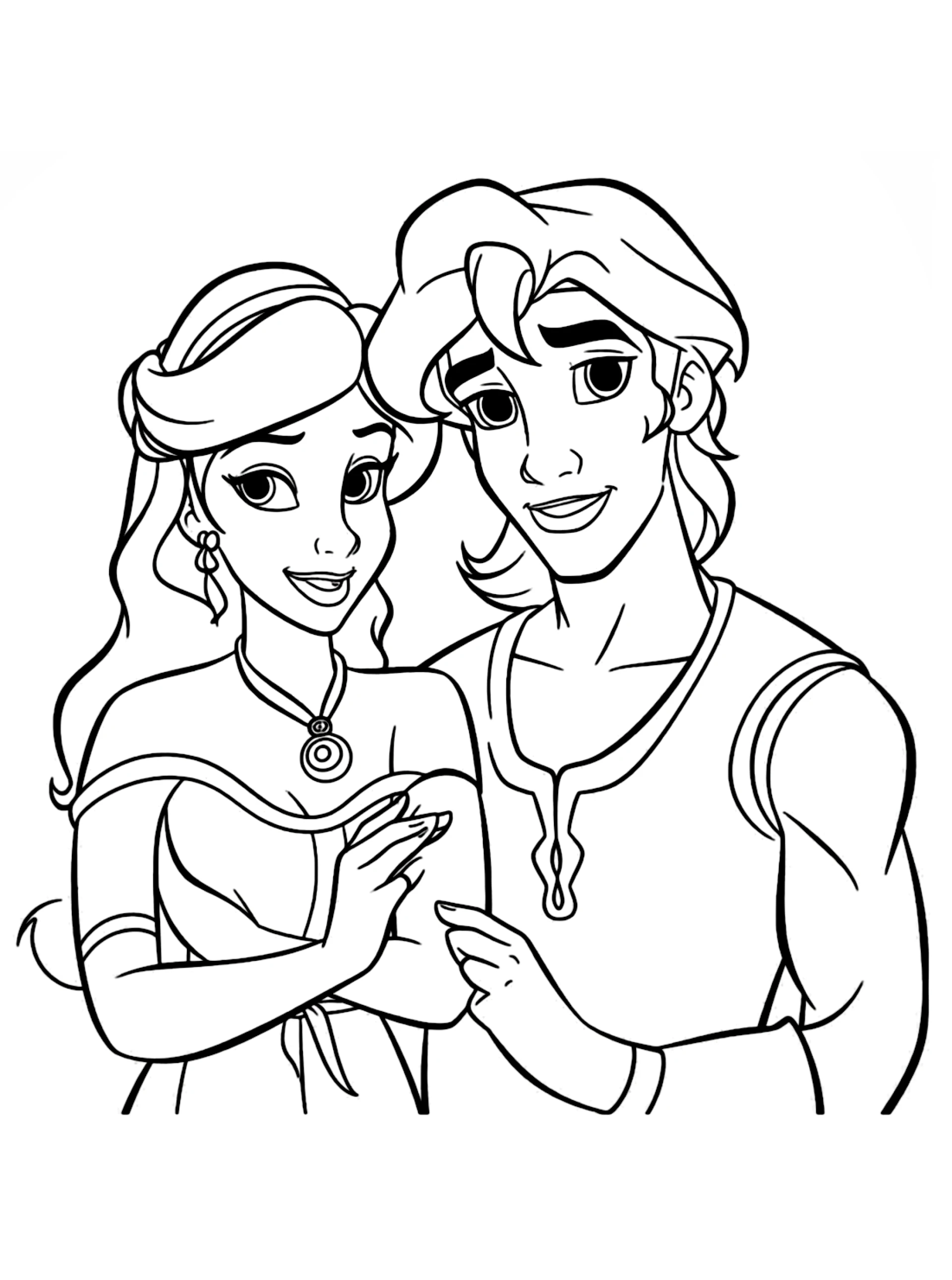 Princess Jasmine Aladdin coloring pages printable PDF free - ColoringOnlineFree.Com!