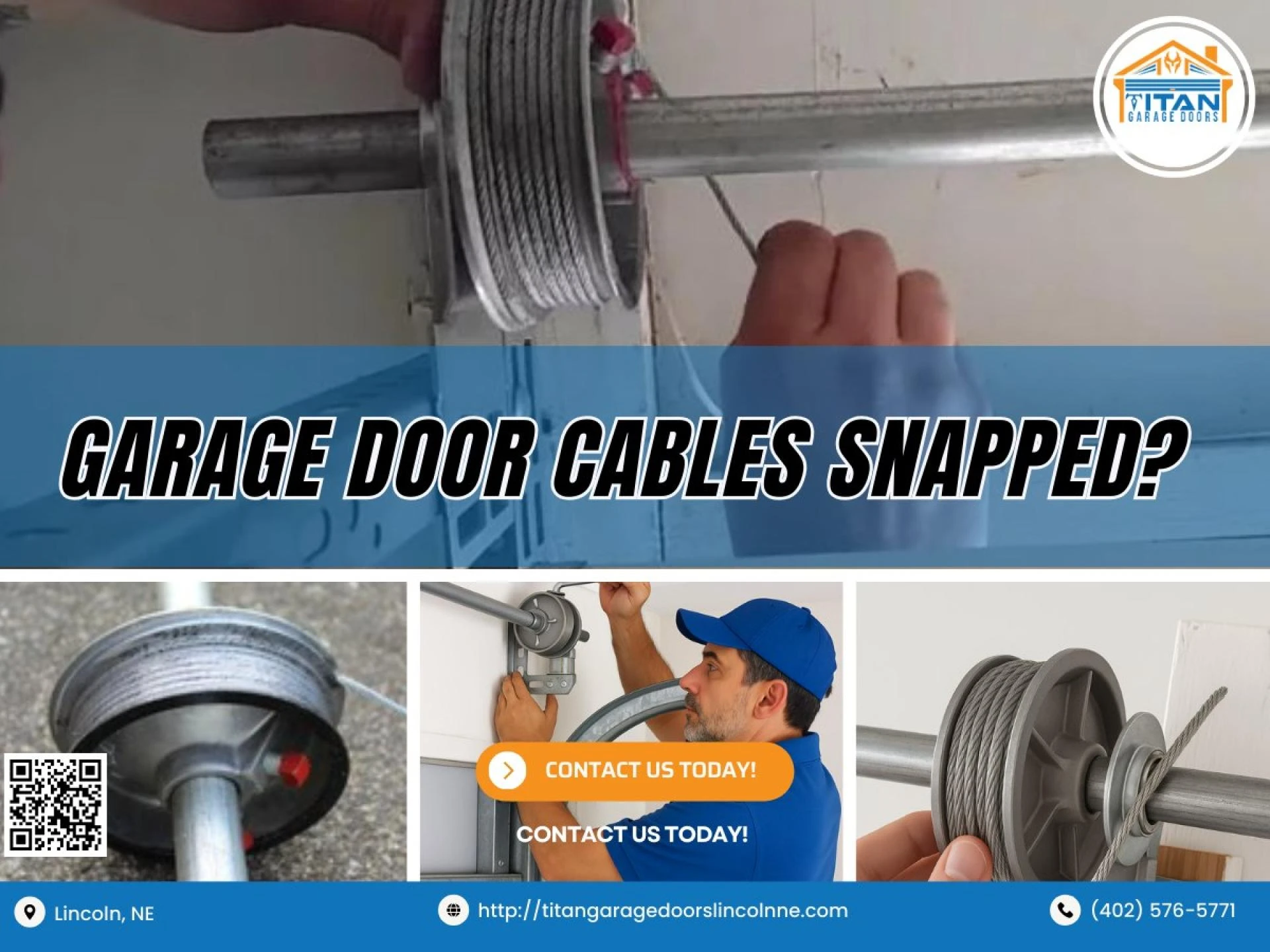 Garage Door Cable Snapped? Call Lincoln’s Trusted Repair Experts