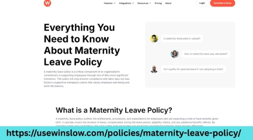 Create Maternity Leave Policy with Winslow for HR Teams
