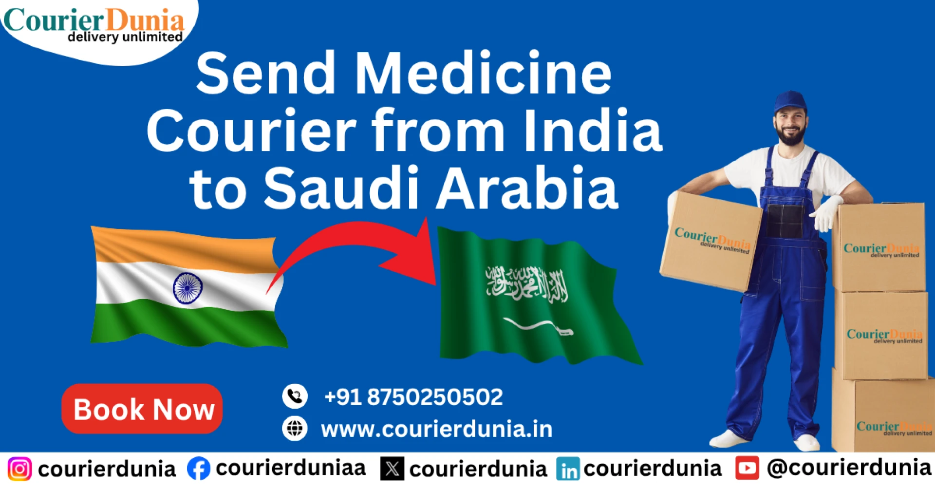 Send Medicine Courier from India to Saudi Arabia